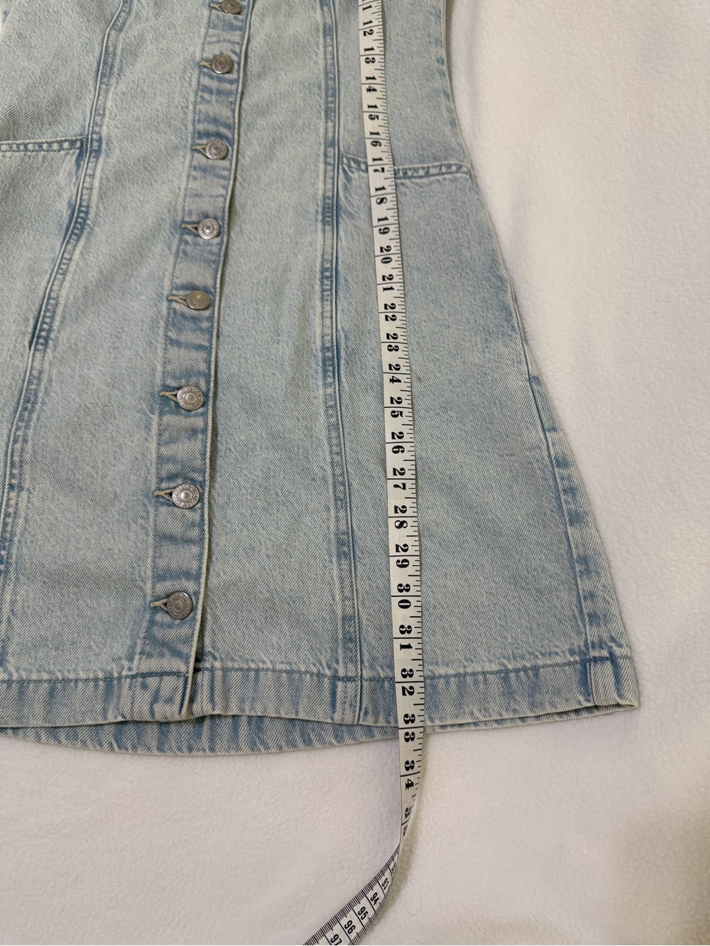 Levi’s Vianna Denim Vest Dress Button Front Light Wash Size Small - Picture 7 of 12